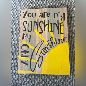 Yellow and Black 'You Are My Sunshine' Wall Decor